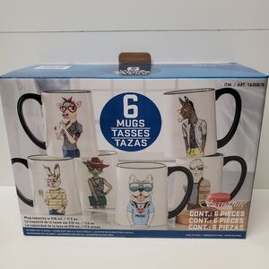 Signature housewears hipster coffee ☕️/ tea  set of 6 mugs 518 ml / 17.5 oz